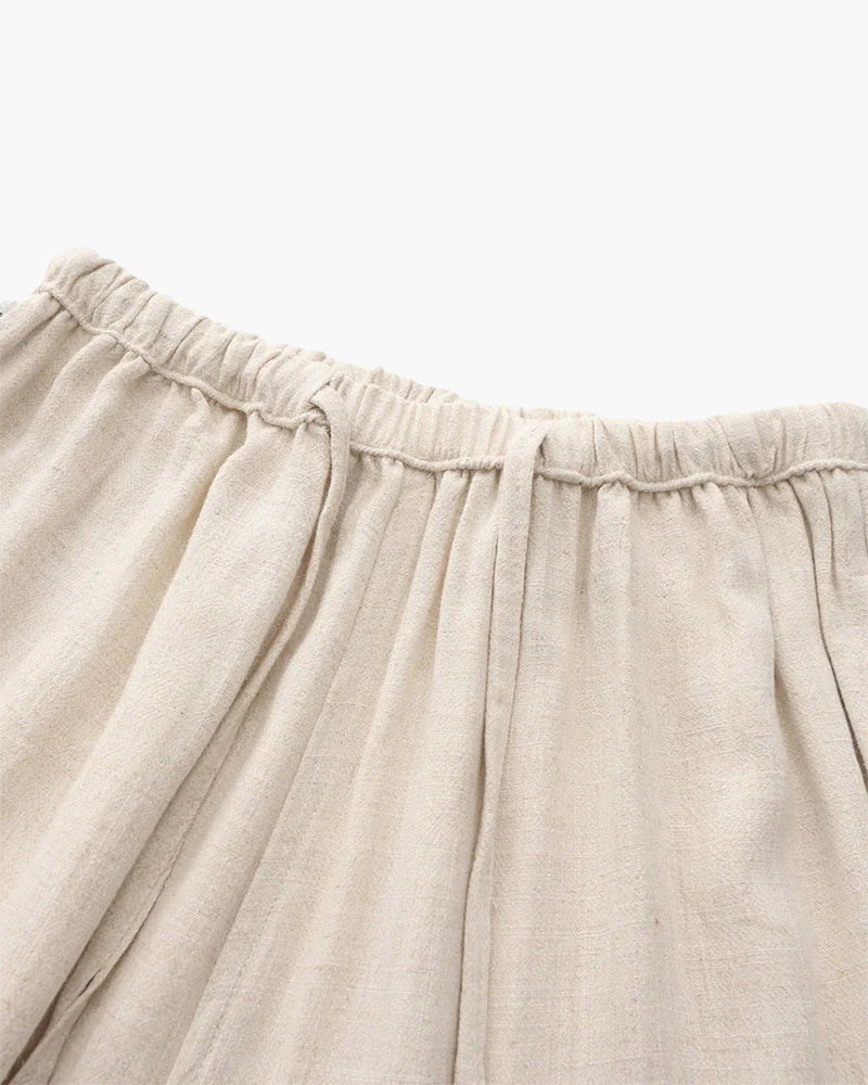 Relaxte Leinenhose mit Tunnelzug
