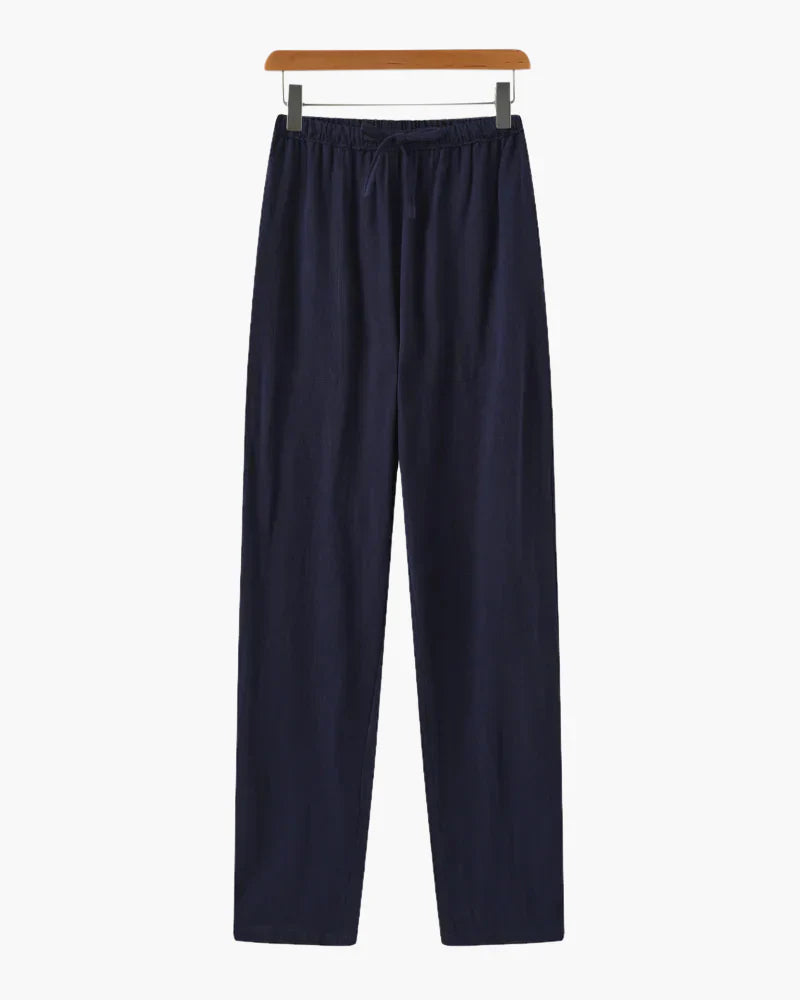 Relaxte Leinenhose mit Tunnelzug