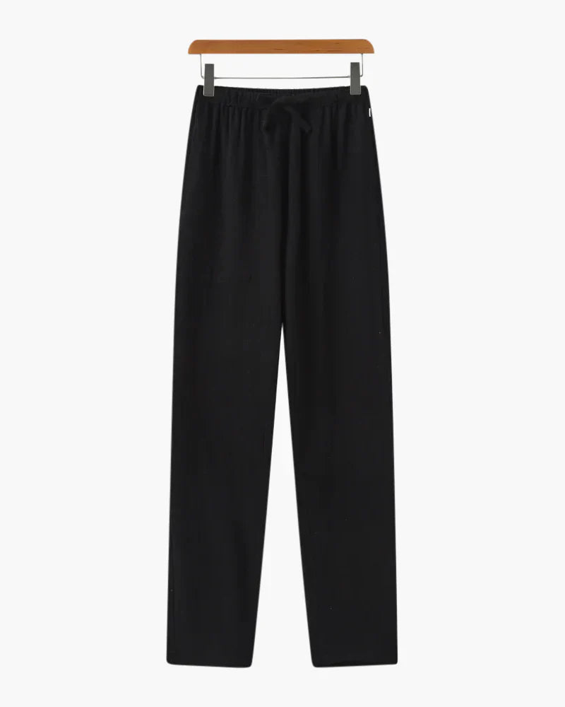 Relaxte Leinenhose mit Tunnelzug